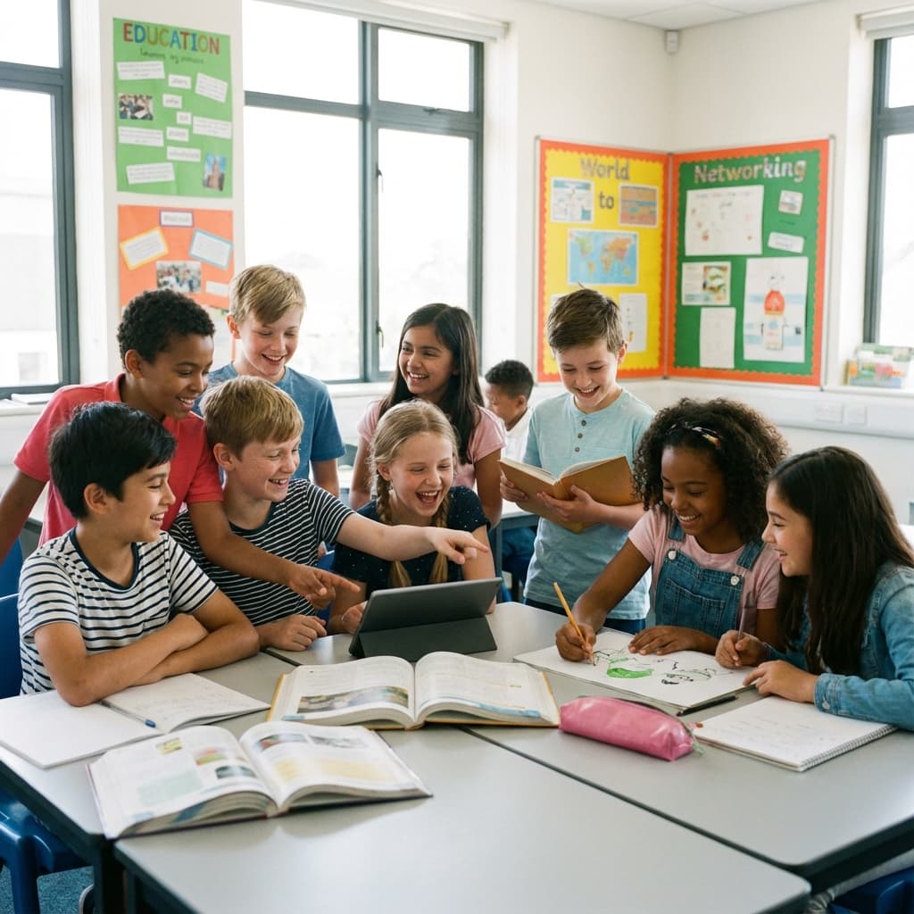 Students studying together