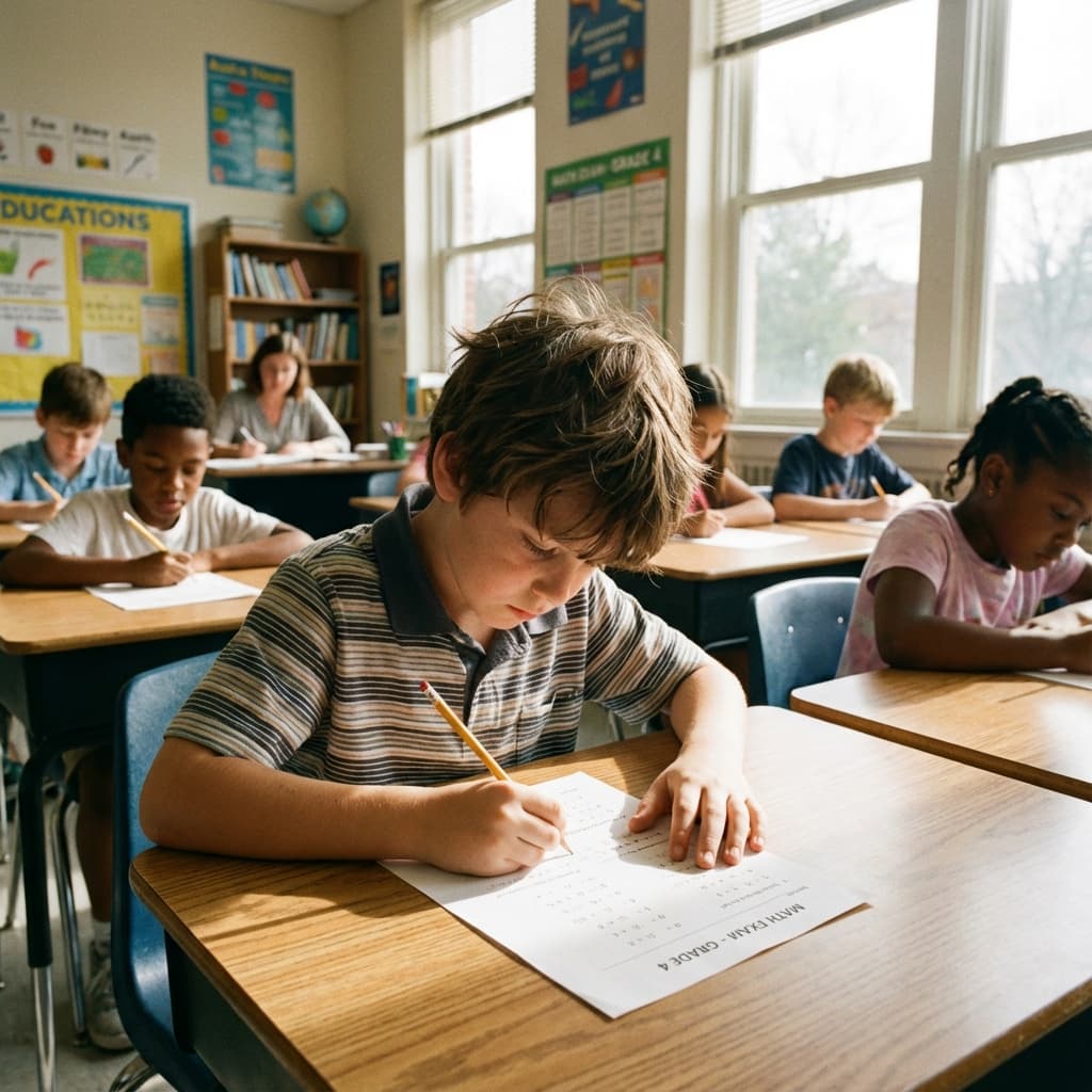 Student preparing for 11+ exam